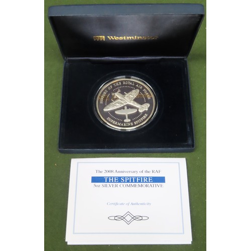 265 - Cased 2008 Anniversary of the RAF 5OZ Silver commemorative 