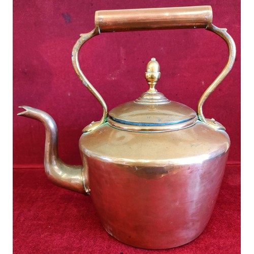 176 - VINTAGE COPPER KETTLE, APP. 32CM H X 30.5CM W