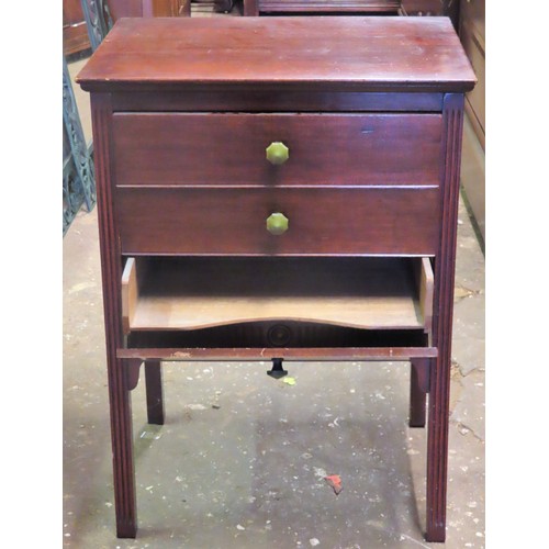 139 - Early 20th century mahogany music chest of three drop down drawers. App. 72cm H x 52cm w x 39.5cm D