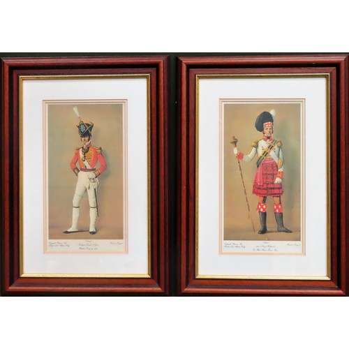 240 - Pair of framed polychrome regimental prints - Scotland. Approx. 31cms x 17cms