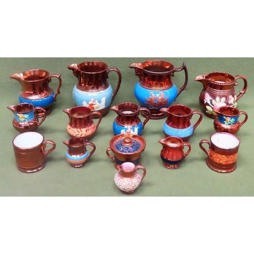 97 - Parcel of various copper lustre ware