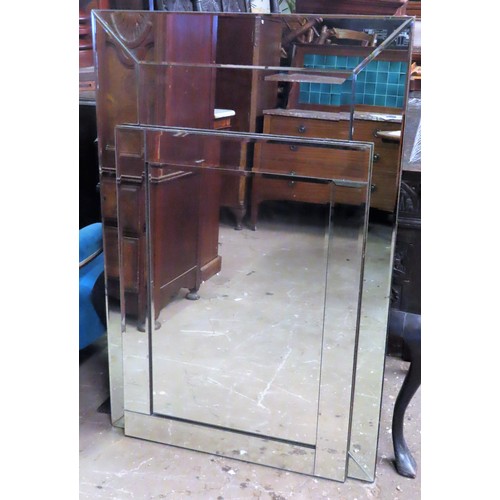 237 - Two 20th century large sectional wall mirrors. Largest App. 120cm x 80cm