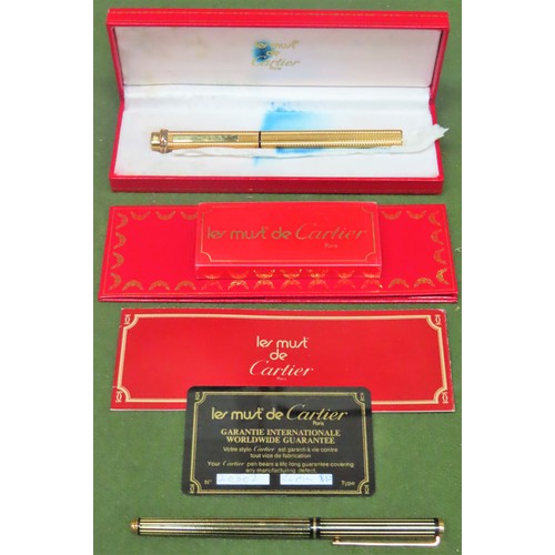 100 - les must de cartier boxed refillable fountain pen, plus Laban ballpoint pen