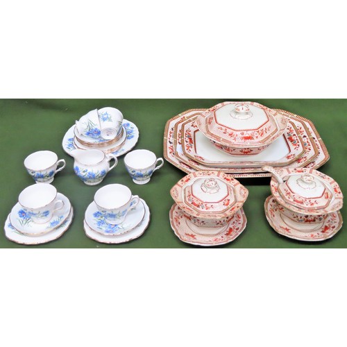 226 - Parcel of Royal Vale floral teaware, plus parcel of Burleigh ware