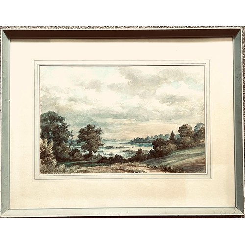 52 - WILFRED R WOOD, WATERCOLOUR- COUNTRY ASPECT NEAR SNAPE (EXHIBITED WELLAND VALLEY ART SOCIETY), SIGNE... 