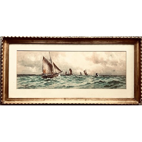 41 - W. F. PEARSON, WATERCOLOUR- 'TRAWLERS OFF SPITHEAD', DATED '09', SIGNED LOWER RIGHT, APPROXIMATELY 2... 