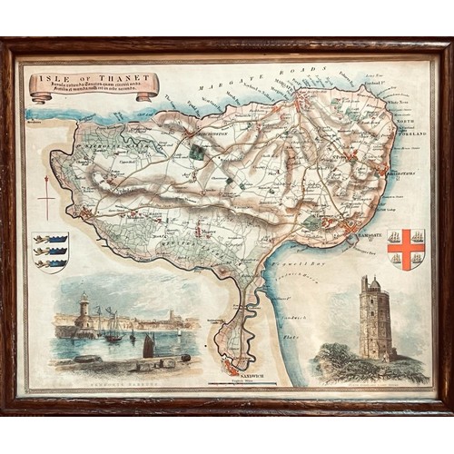 162 - THOMAS MOULE MAP OF THE ISLE OF THANET, 1836. APPROX. 20 X 25CM