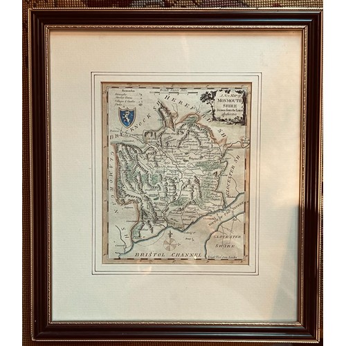 147 - FRAMED MAP OF MONMOUTHSHIRE. APPROX. 19 X 15CM