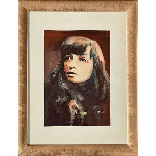 90 - AXEL, MEDIUM UNKNOWN- 'PORTRAIT', SIGNED, FRAMED AND GLAZED, APPROXIMATELY 20 x 29cm