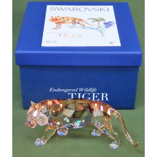 11 - Swarovski Collectors Society Endangered Wildlife Tiger figure, boxed with COA