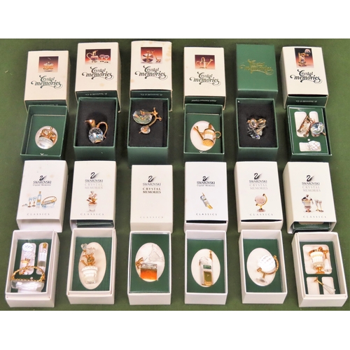 86 - Parcel of Twelve boxed Swarovski Crystal Memories Classics miniatures