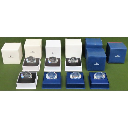 59 - Parcel of various boxed Swarovski plaques including Silver Crystal 25 years, plus 1999 - 2004 plaque... 