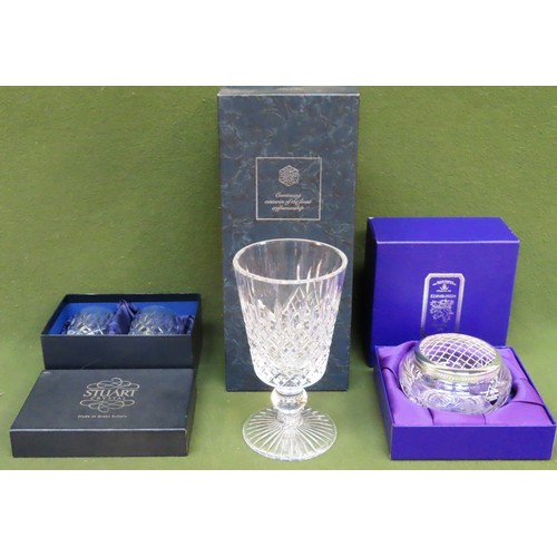 104 - Parcel of various boxed glassware including Stuart and Edinburgh