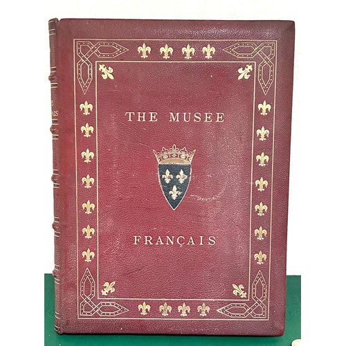 7 - THE MUSEE FRANCAIS BICKERS & SON 1876, 50 FINE ILLUSTRATIONS, FULL MOROCCO LEATHER BINDING