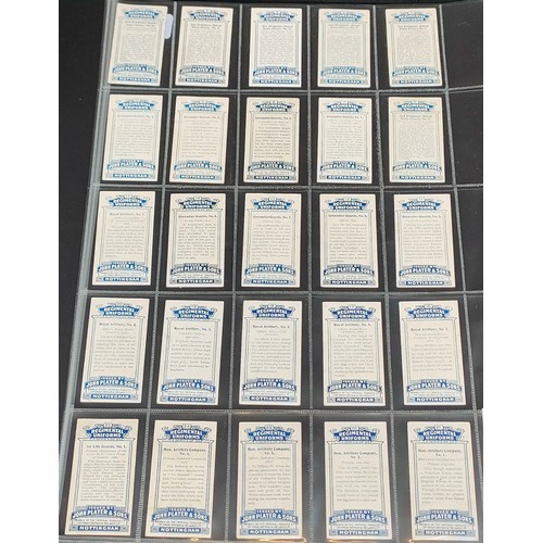 75 - Set of Players Regimental Uniforms cards with blue back, plus set of Players Regimental Uniforms car... 