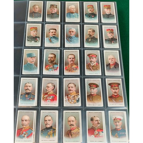 77 - Set of United Services Ancient Warriors cards, plus set of Wills Allied Army Leaders