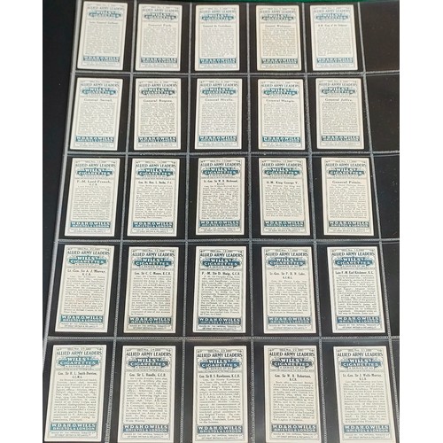 77 - Set of United Services Ancient Warriors cards, plus set of Wills Allied Army Leaders