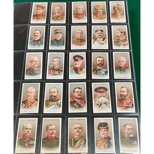 77 - Set of United Services Ancient Warriors cards, plus set of Wills Allied Army Leaders