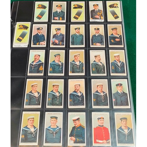 79 - Four various sets of Wills cards including Military Motors, Naval Dress and Badges, Nelson series