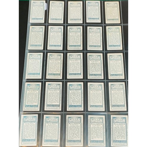 89 - Three sets of Wills cards including Billiards, Cricketers 1928 and Cricketers 2nd series