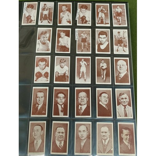 107 - Two sets of Churchmans cards depicting Boxing and Tennis, with some premium cards