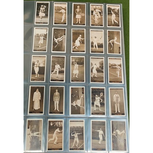 107 - Two sets of Churchmans cards depicting Boxing and Tennis, with some premium cards