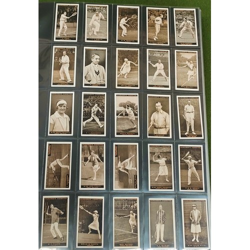 107 - Two sets of Churchmans cards depicting Boxing and Tennis, with some premium cards