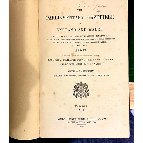 22 - GAZETTEER PARLIAMENTARY 1840-43 ENGLAND AND WALES, FOUR VOLUMES, PUBLISHED FULLARTON 1843, BINDING T... 