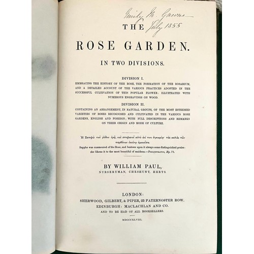 40 - WILLIAM PAUL, 'THE ROSE GARDEN', 1848, HIGH QUALITY CHROMO LITHOGRAPHIC ILLUSTRATIONS, CLOTH BOARD