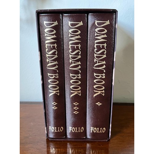 46 - DOMESDAY BOOK, FOLIO SOCIETY, 2003, THREE VOLUMES