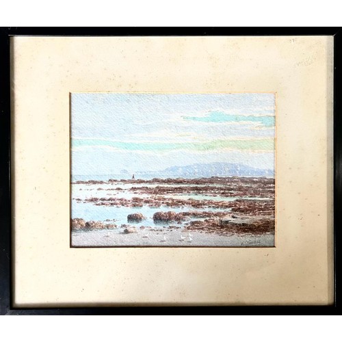 44 - FLAXNEY STOWELL, WATERCOLOUR- 'LOOKING TOWARDS THE CALF', SIGNED, FRAMED AND GLAZED, APPROX 17 x 23c... 