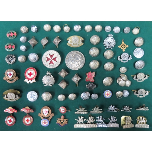 326 - Parcel of various buttons and badges, mainly relating to The British Red Cross, St Johns Ambulance, ... 