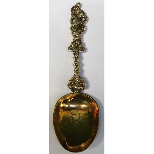 343 - Dutch silver gilt commemorative spoon. Weight. 66.2g