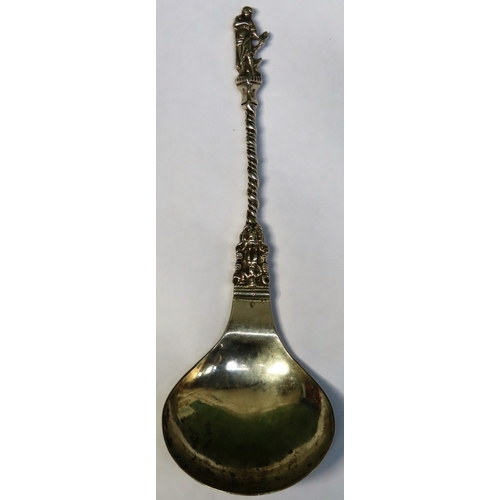 349 - Continental silver apostle spoon. Weight. 63g