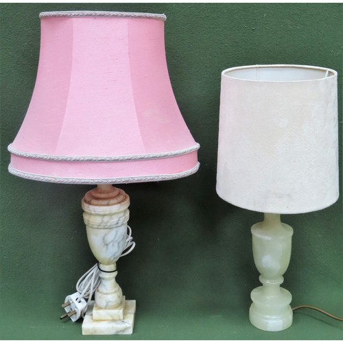 52 - Two decorative onyx table lamps