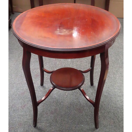 257 - Late 19th/Early 20th century string inlaid circular parlour table. Approx. 71cm H x 66cm Diameter