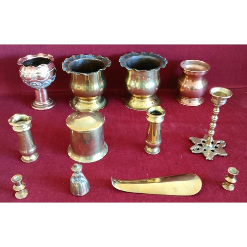 328 - PARCEL OF COPPER AND BRASSWARE