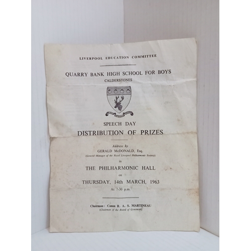 7 - Quarry Bank High School Speech day programme 14th March 1963 with The Quarry Summer 1964 newsletter.