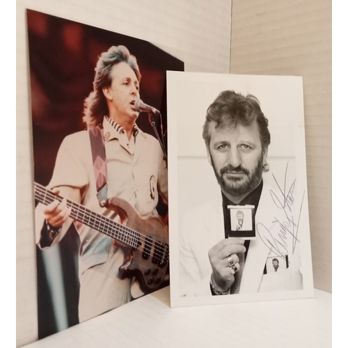 13 - Ringo Starr fully signed promotional photograph, with colour Paul McCartney picture.