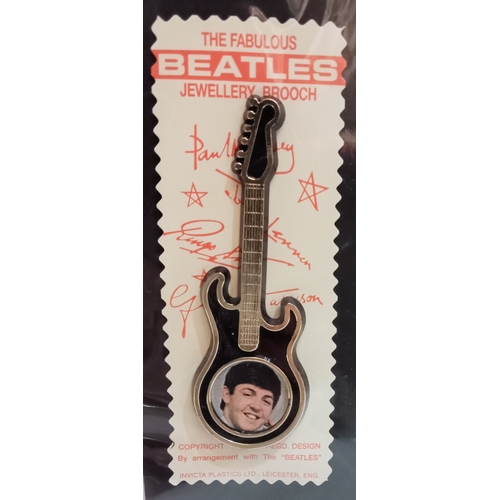 14 - The Beatles set of five original 1964 Invicta Plastics Guitar Brooches, featuring four individual gr... 