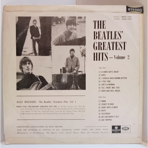 29 - The Beatles Greatest Hits Vol 1 & 2 Australian issue Stereo black and silver Parlophone albums