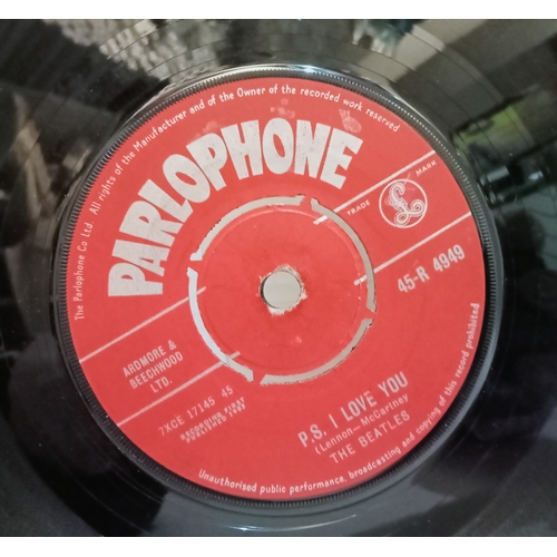 45 - The Beatles Love Me Do-PS I Love You 45-R 4949 Red Label Label Parlophone 7” single.