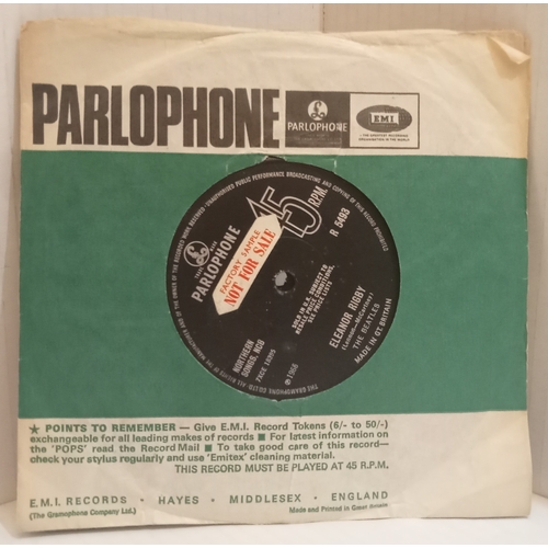 73 - A collection of Beatles singles with Factory Sample Not For Sale including Yellow Submarine-Eleanor ... 