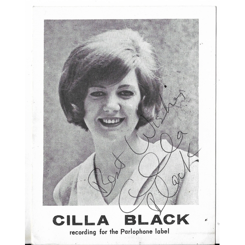 96 - Cilla Black original NEMS Enterprises Ltd promotional card signed on the front “Best Wishes Cilla Bl... 