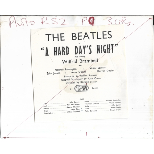 101 - Two original United Artists A Hard Day's Night black & white stills photographs both featuring Ringo... 