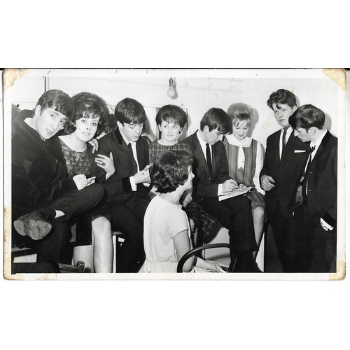 104 - The Beatles backstage at Harrogate Royal Hall 8th March 1963 vintage photograph. Print was formerly ... 