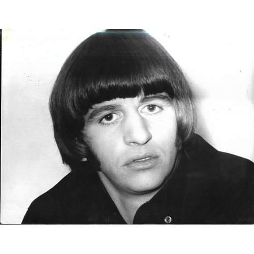 105 - Three original vintage photographs of Ringo Starr on set of The Beatles Help! Film, all marked Keyst... 