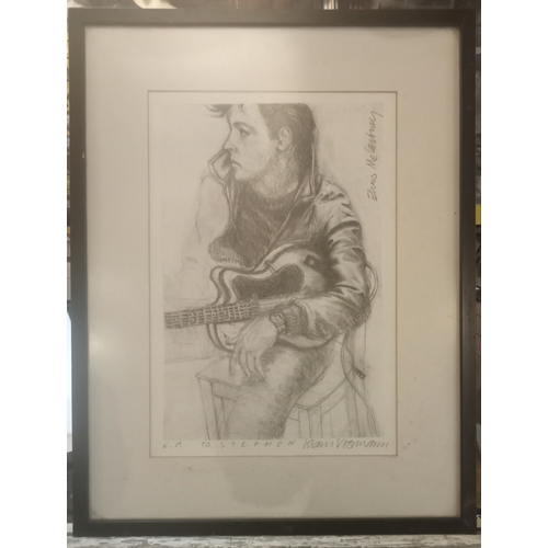 119 - Klaus Voormann Elvis McCartney Artist Edition signed print framed and glazed.