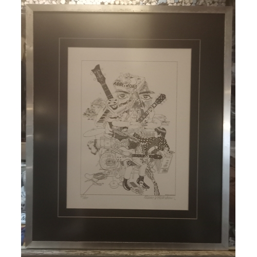 123 - Klaus Voormann limited edition Mojo Cover print 55/100 signed by artist, framed and glazed.