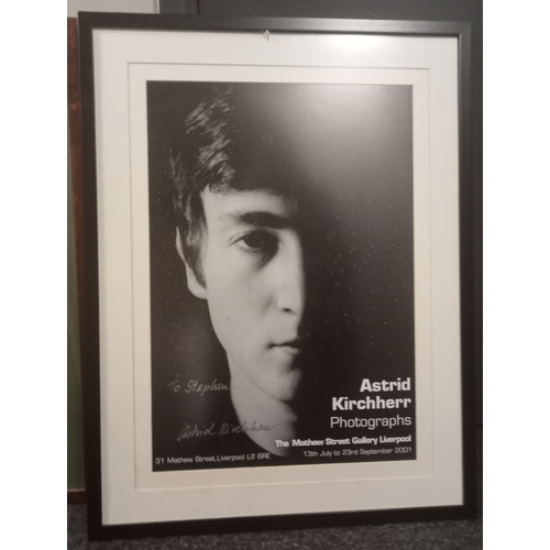 135 - Astrid Kirchherr Mathew Street Gallery Exhibition poster limited edition poster signed by Astrid Kir... 